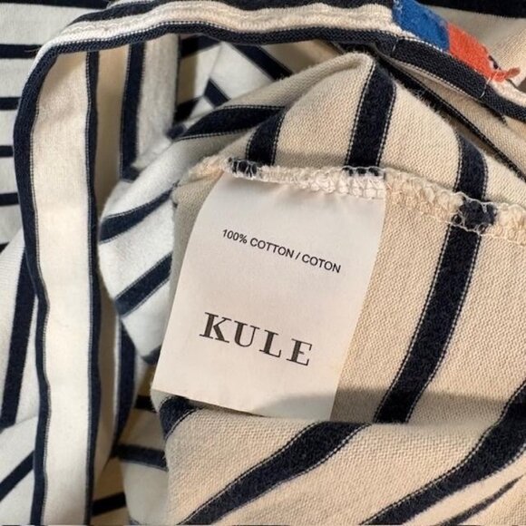 KULE Shirt Womens XS Navy White Breton Stripe Long Sleeve Crewneck Cotton - Picture 4 of 7